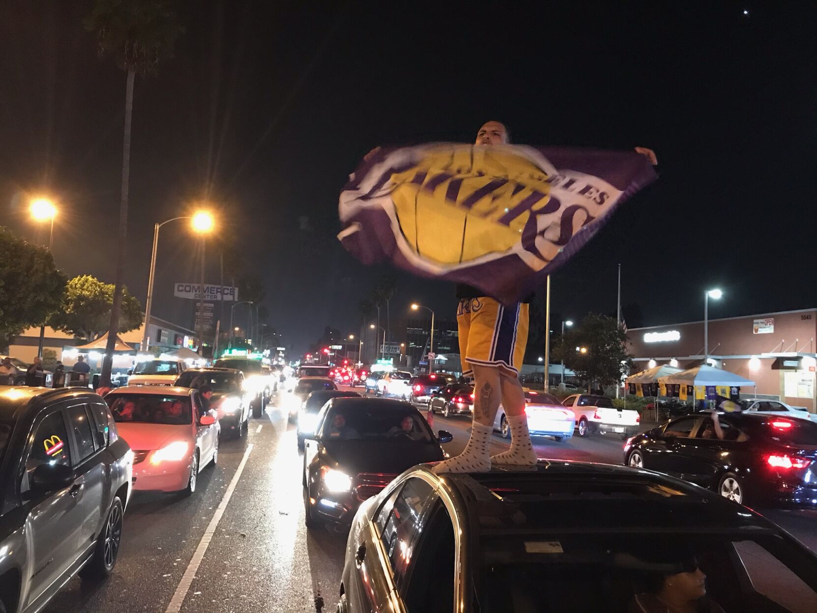 East LA celebrates Lakers' championship win on Whittier Boulevard